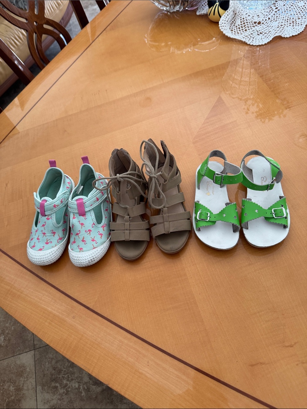 Kids Green Buckle Sandals - Stylish Summer Footwear size 11
